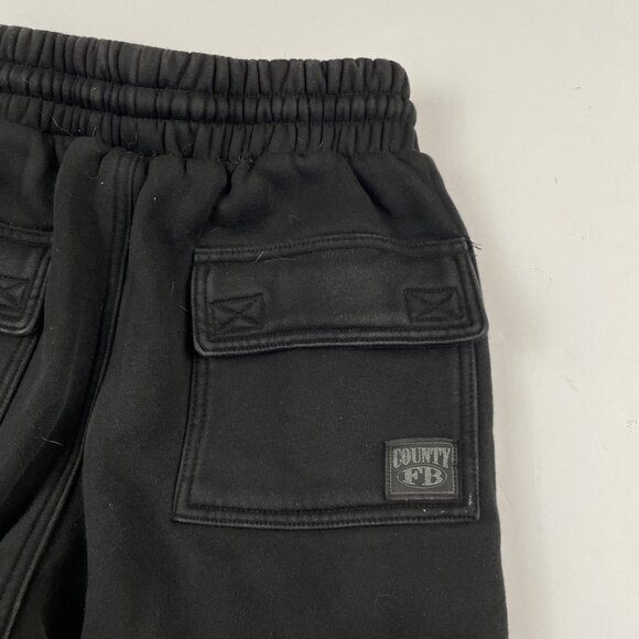 FB County Heavyweight Cargo Sweatpants Men's S Baggy Urban Street Style Black - Picture 9 of 10